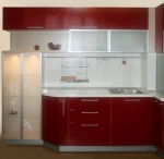 Кухня красная с белым